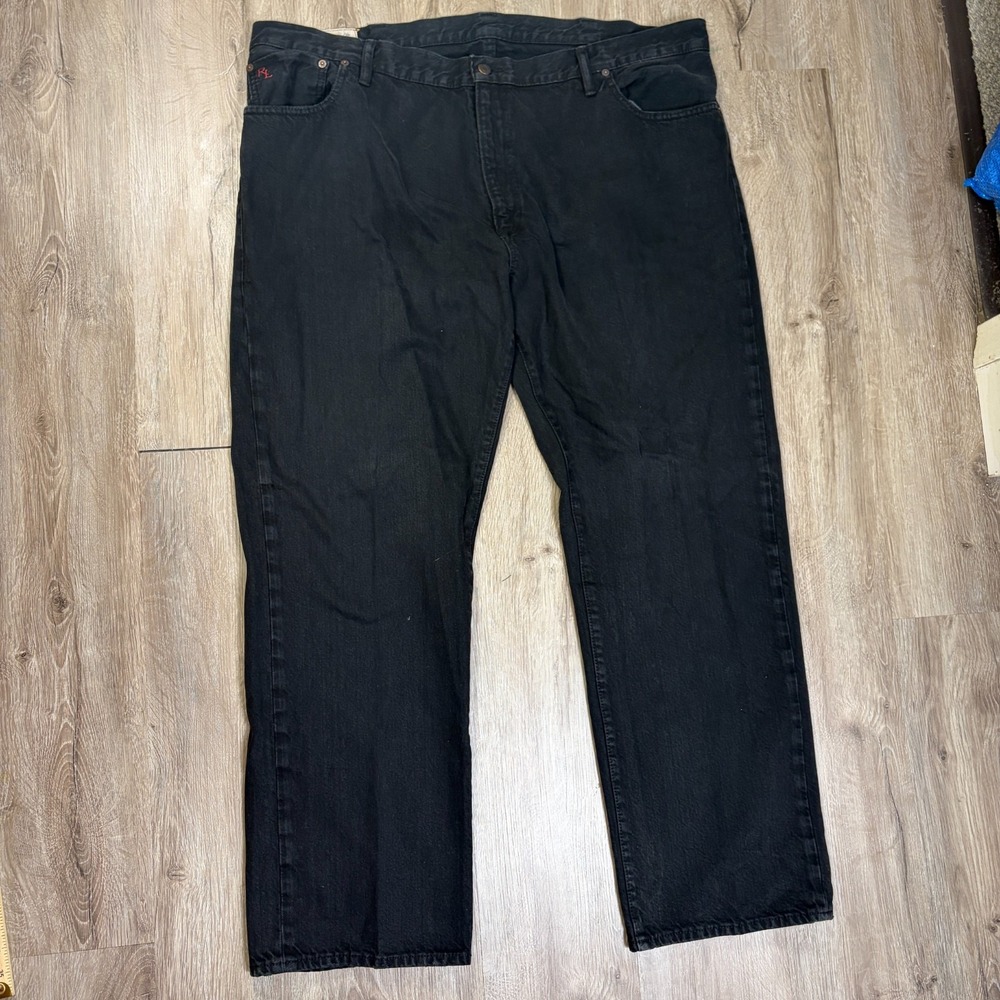 Polo Ralph Lauren 867 Straight 44Bx32 Mens Jeans Denim Black 100% Cotton